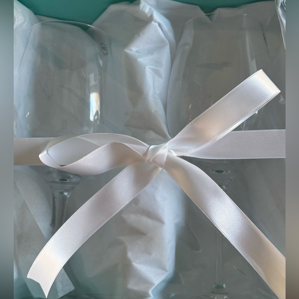 Tiffany & Co. Blue Gift Box with Wine Glass Set